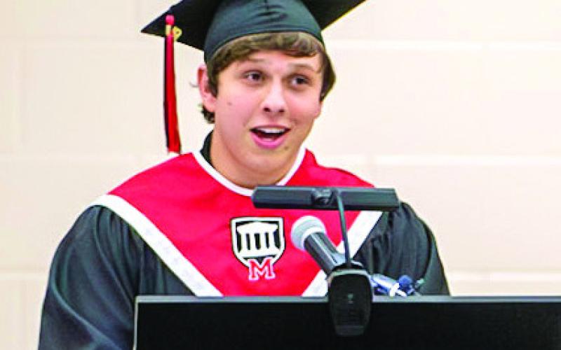 During his speech, Salutatorian Justin Bailey shared his appreciation for his former teachers, and thanked his parents for their support.