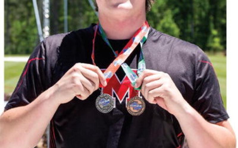 Morgan County senior Jack Morris ended his career on a high note, finishing as the state runner-up in discus and placing seventh in shot put. SKYLA MORRIS/Staff