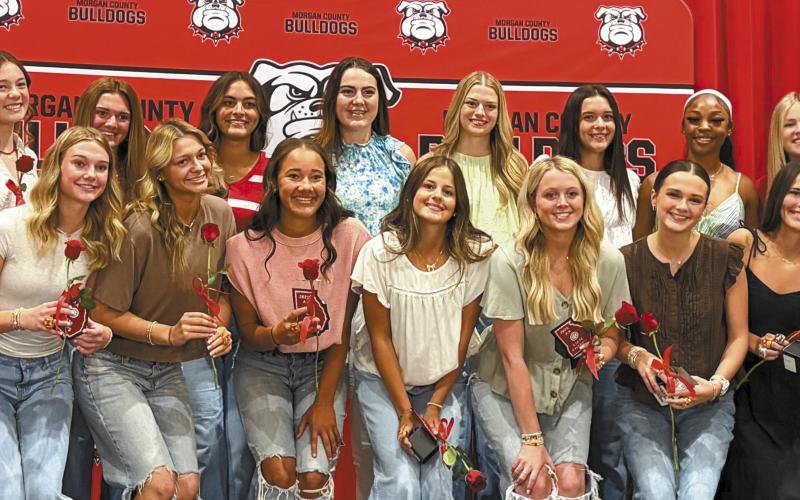 Morgan County High School’s volleyball team celebrated its 2025 championship season with a ring ceremony May 8. SKYLA MORRIS/Staff