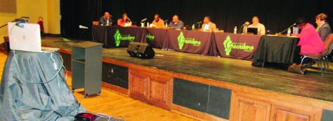 A computer televises all city council meetings live on the city’s YouTube channel – youtube.com/@cityofgreensborogeorgia655 – at 6:00pm on the first and third Mondays of the month. MARK ENGEL/Staff