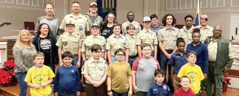 Last year’s combined Christmas program at Eatonton First Methodist Church involved members, parents, and leaders of Scout Troop 310 and Cub Scout Pack 34. CONTRIBUTED