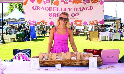 Grace Caricofe, owner of Gracefully Baked Co., is in her second year selling sourdough products as a Lake Oconee Farmer’s Market vendor. She credits the market for helping her business’s rapid success. SKYLA MORRIS/Staff