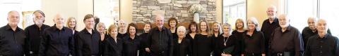 Members of the East Georgia Concert Chorale include (back row, l-r): Joe Williams, Hal Meeks, Jana Williams, Suzanne Vest, Carol Grant, Linda Hammett, Sandy Williamson, Rusty Faulk, Donna Valvo, Margie Heimer, Norris McElroy, and Dave Heimer, with (front row, l-r): Bruce Angier, Tom Bantly, Jenny Moore, Carol Gracko, Brian Williams, Katie Price, Brenda Austin, Karinne Fish, Cindy Coker, Lewis Hammett, Frank Casara. Not pictured are Rosie Herrmann, Drace Langford, and Tom Balestreire. LEIGH LOFGREN/Staff