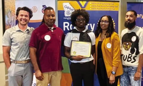 L-R: Dr. Tyler Franks, Dennis Ruff, Greene County SOTM Jailen Ruff, Shanaye Ruff, and Dennis Ruff Jr. CONTRIBUTED