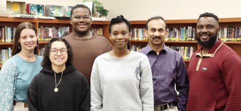 L-R: Dr. Jody Worth, Brianna Tirado, Jailyn McKellar, Arissa Robinson, Dr. Srinivas Akella, and Wesley Glosson. CONTRIBUTED
