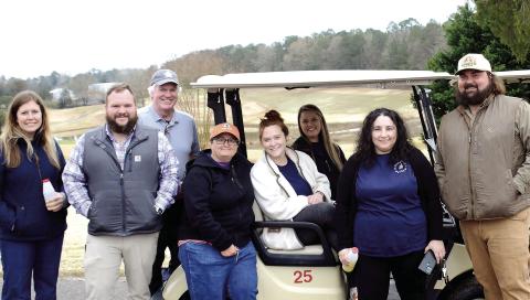 L-R: Leadership Putnam 2023-24 members Tiffany Vanstone, Justin Hadden, Ian Tocher, Rindi Daniel, Rachael Bradley, Taylor Addison, Yolanda Rodriguez and A.J. Nugent at the Uncle Remus Golf Course in Eatonton. Not shown: Diane Carter, Lynde Schubert. CONTRIBUTED