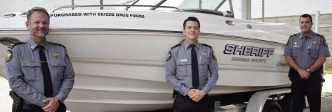 Morgan County Sheriff Tyler Hooks (left) as well as Chief Deputy Jason Welch and Captain Bo Kelly are ready to start patrolling the waters of Lake Oconee in the interest of public safety. T. MICHAEL STONE/Staff