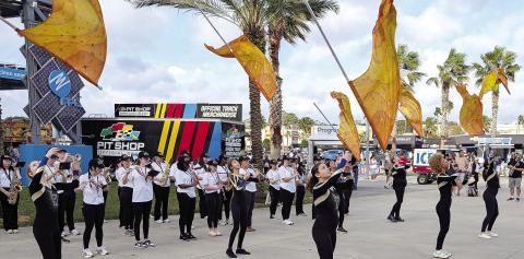 Lake Oconee Academy’s band (pictured) and chorus perform at the Daytona 500. CONTRIBUTED