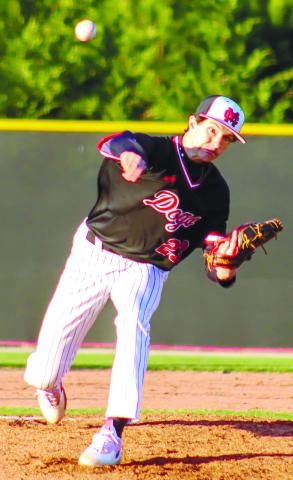 Morgan County freshman pitcher Ty Tillery (23) delivers a pitch from the mound against Cherokee Bluff on Monday. LANCE McCURLEY/Staff