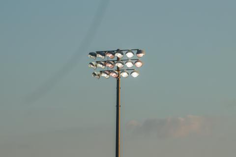 The lights at Tigers Stadium Stadium in Greensboro shine bright before Greene County gets set to host Oglethorpe County. LANCE MCCURLEY/Staff