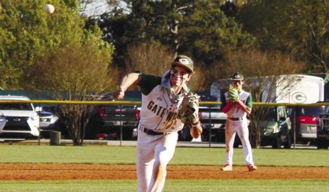 Relief pitcher John Wallace Thompson brings the heat for the Gators. TREY NORRIS/Staff