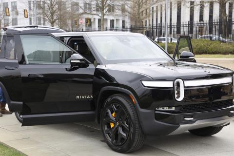 Rivian displays vehicles at the Georgia Capitol March 1.