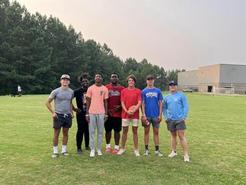 Greene County and Lake Oconee Academy players pose for a picture during a camp at the Greene County Recreation Department. CONTRIBUTED