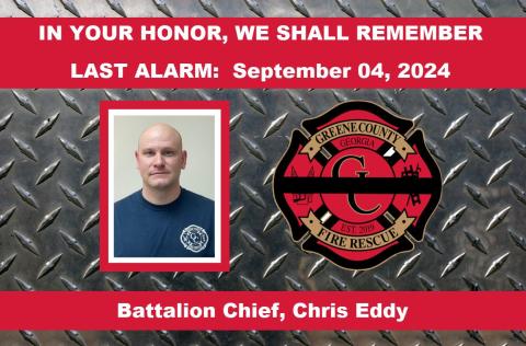 Battalion Chief Chris Eddy of Greene County Fire Rescue was tragically killed in accident on Sept. 4, 2024. (CONTRIBUTED)