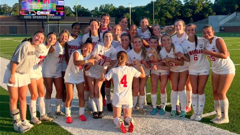 The Morgan County Lady Dogs pose for a photo after knocking off Columbus to advance to their first Final Four. CONTRIBUTED