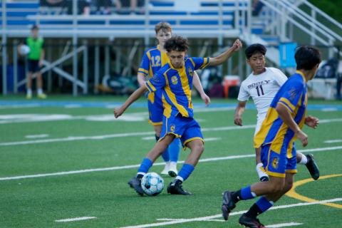 Leo Inostrosa was one of two Titans to score a pair of goals in the win over Dooly County on Tuesday, May 6. LANCE MCCURLEY/Staff