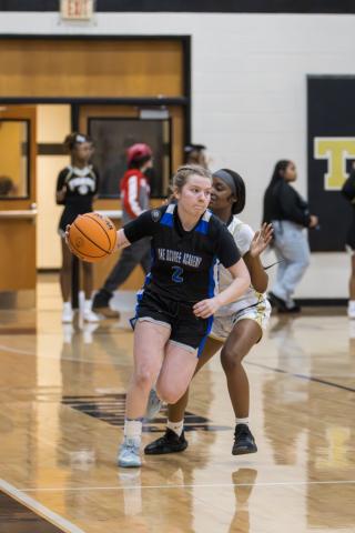 LOA senior guard Ansleigh Padgett (2) brings the ball up the floor in transition in a game against Greene County on Jan. 17. SKYLA Morris/Staff 