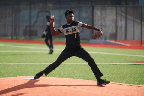 The Tigers have relied on Quincy Robbins on the mound this season to eat innings, providing stability and giving his team a chance to stay competitive deep into games. LANCE McCURLEY/Staff