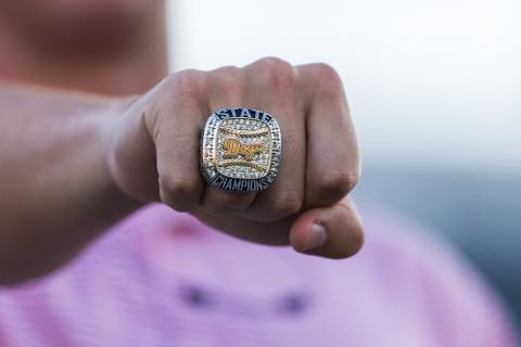 A close-up of Morgan County's state championship ring. SKYLA MORRIS/Staff