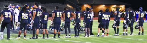 The Greene County seniors line up at midfield as honorary captains for the Tigers’ Senior Night game against Washington-Wilkes last Friday. BRENDAN KOERNER/Staff