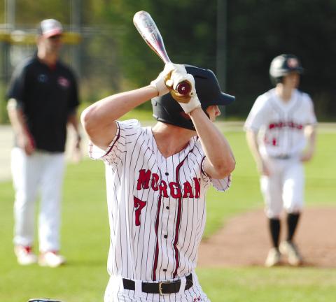 Drew Ainslie (7) gets to set in the batter’s box and awaits a pitch against Hephzibah LANCE McCURLEY/Staff