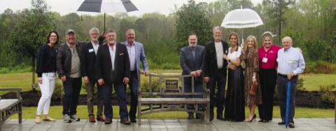 The Shane Meder Memorial Garden dedication included Meder’s former co-workers at Black Sheep Interiors, members of his family and hospital staff. MARK ENGEL/Staff