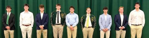 Gatewood’s 2025 senior class of football players collected most of the team’s post-season awards, including Ben Brannen (second from left), who was named the team’s Most Valuable Player and the Offensive Player of the Year. CANDI MORENO/Contributed
