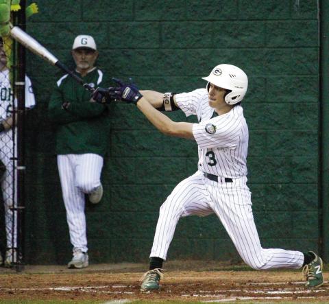 Gatewood junior Walker Roberts (3) eventually scored the game-winning run in the first game of a doubleheader last Friday in Eatonton. TREY NORRIS/Staff