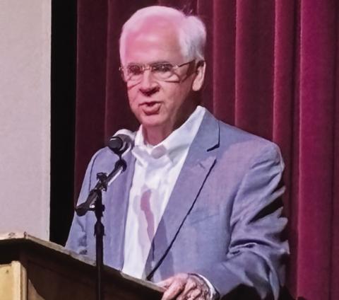 From The Plaza stage, Arch Smith described the rich history of Rock Eagle and its onsite 4-H Center in Putnam County. CONTRIBUTED