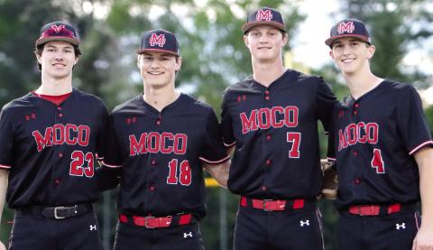 Morgan County sophomores Ty Tillery (23), Hudson Reed (18), Drew Ainslie (7), and Davis Strickland (4) have helped lead the team this season. LANCE McCURLEY/Staff