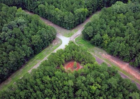 An aerial view of the crossroads for Habitat for Humanity of Putnam’s new Carter Crossing development emphasizes the rural nature of the site. CONTRIBUTED