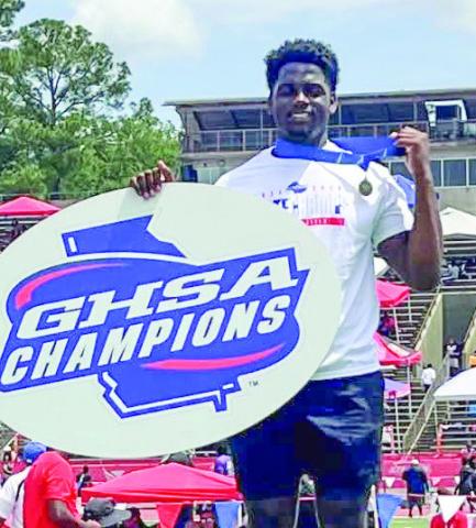 Greene County senior RJ Monford won the state championship in the discus throw with a mark of 165-0. CONTRIBUTED