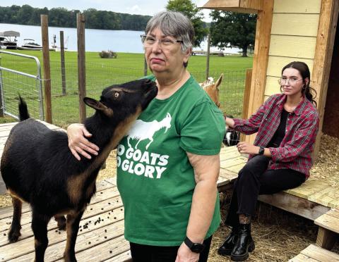 Bobby and Bianca Pate are hoping concessions with the county will allow for their goats to remain at their Lake Oconee home. (MAUREEN STRATTON/Staff)