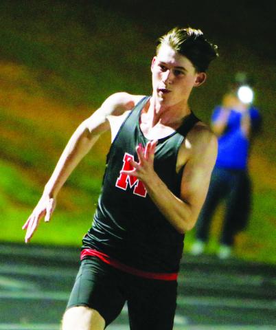 Morgan County senior Dylan Smith recently set a personal record in the 400-meter dash with a time of 50.9 seconds. LANCE MCCURLEY/Staff