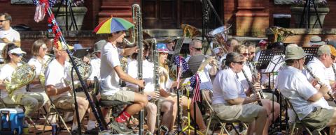 The Classic City band performs on the lawn of the Madison-Morgan Cultural Center. (SKYLA MORRIS/Staff)