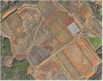 An aerial view of the land to be used for Rivian’s production facility in Georgia. From DOE report