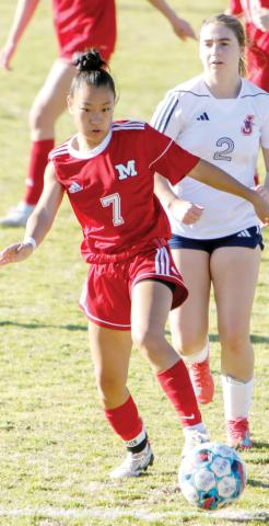 Sophomore Chloe Chook (7) was a GACA All-State first-team selection. LANCE McCURLEY/Staff