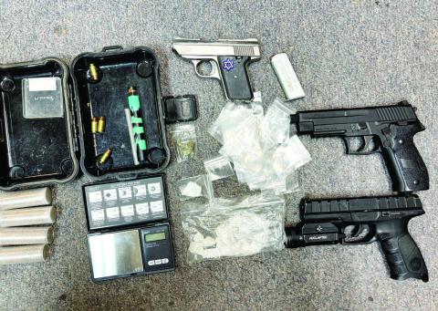 Methamphetamine packaged for distribution, scales, marijuana, two fake handguns, one real handgun and some hollow-point ammunition were seized during a recent traffic stop that led to the arrest of an Eatonton man. CONTRIBUTED/PCSO