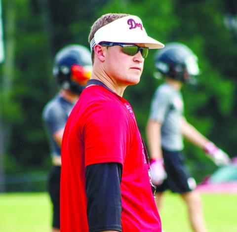 Former Morgan County offensive coordinator Loren Purvis during the Bulldogs’ 7-on-7 passing camp last summer at Madison County High School in Danielsville. LANCE MCCURLEY/Staff