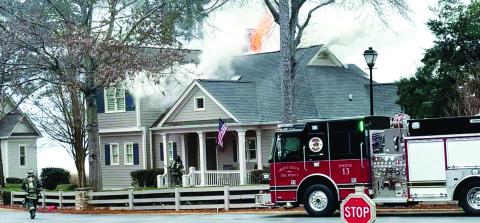 Firefighters were able to get the Reynolds Landing fire under control before the whole house was involved. CONTRIBUTED