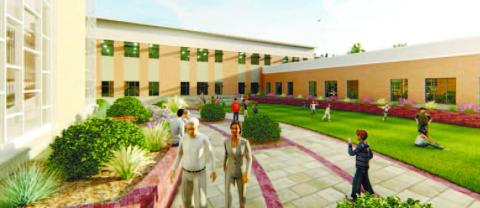 A courtyard is being designed for the new Greene County Elementary School. It will surround the school building for security. FILE ART