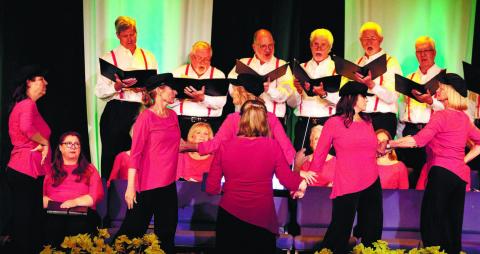 The Lake Country Chorus performed for the first time at Festival Hall in Greensboro.