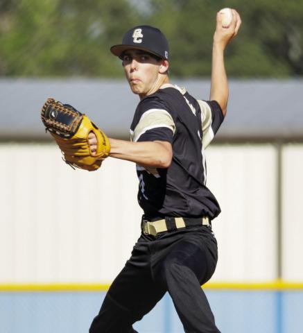 Greene County freshman pitcher Justin Knight in the wind-up during a game earlier this week against Washington-Wilkes. LANCE McCURLEY/Staff