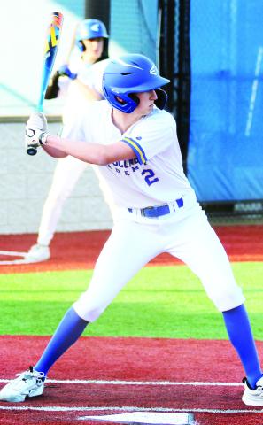 Lake Oconee Academy freshman Jon Funderburke (2) at the plate during the second inning of the Titans’ 15-0 win over Greene County on Monday. WILL MORRISON/Staff