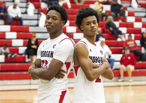 Morgan County seniors Zeki Locus (left) and Jacoby Simmons (right) have been a vital part of the program’s success over the last four years. SKYLA MORRIS/Staff