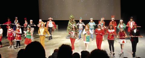 Members of the PCHS Musical Theatre class perform to the theme song from “Elf.”
