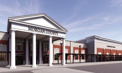 The MCCS BOE released renderings for the new K-5 facility, which opens Fall 2028. The primary and elementary schools will occupy half of the building. COURTESY OF MCCS