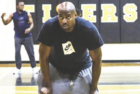 New GCHS boys’ basketball coach Mark Wright during a summer practice on Tuesday. LANCE McCURLEY/Staff