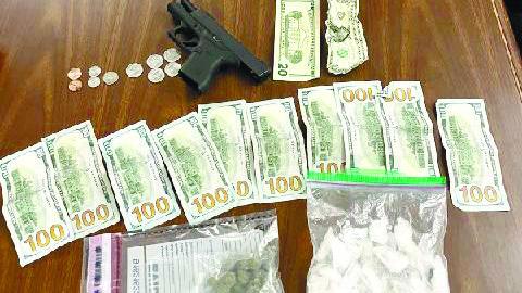 A Madison man found with 3.4 ounces of methamphetamine, a small amount of marijuana and a firearm was arrested on multiple charges following a traffic stop. CONTRIBUTED