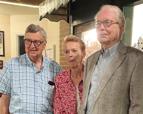 (L to R): Eatonton-Putnam Historical Society President Jim Marshall and Old School History Museum board member Mary Air welcomed speaker Kenneth Thomas to Eatonton. (CONTRIBUTED)